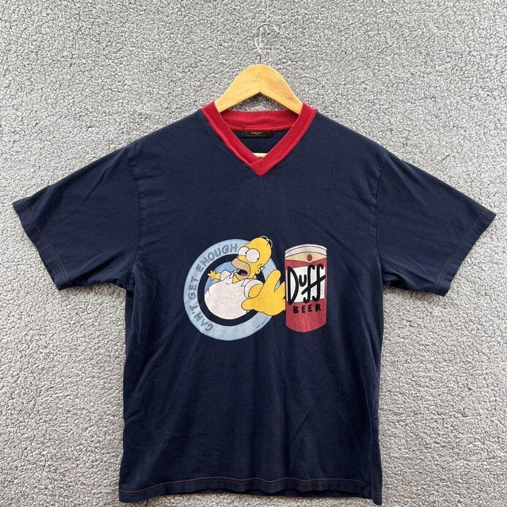 Vintage St Michael 90s Simpsons Homer Duff Beer Graphic T-shirt Size Small